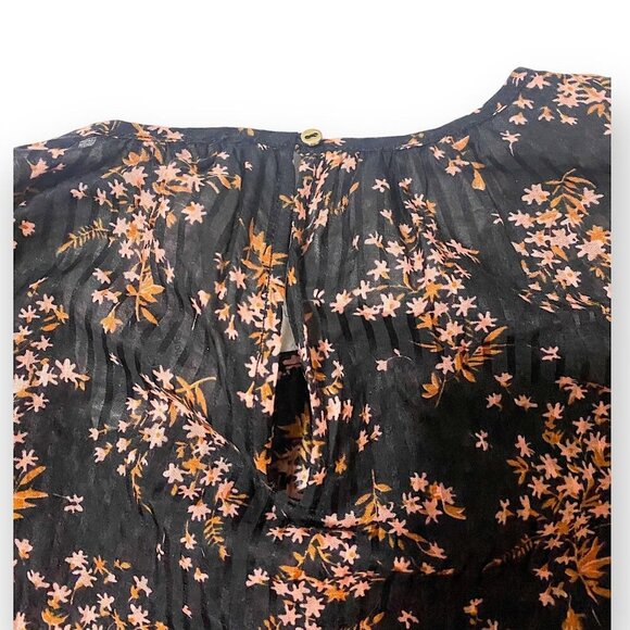 Ulla Johnson Medine Floral Balloon Sleeve Blouse, Size 2, Jet/Black - Picture 10 of 15